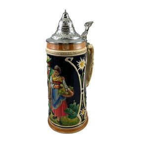 Thewalt DBGM Western Germany Beer Stein Stoneware Relief Mug